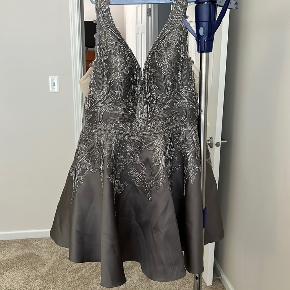 Size XXL Aspeed Embroidered Sparkly Floral Mesh Short Homecoming Cocktail Dress